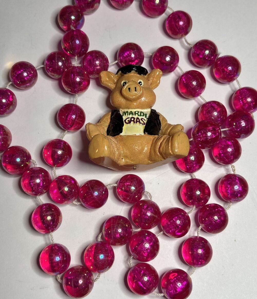 Mardi Gras Biker Beads Hog Motorcycle Chopper Biker